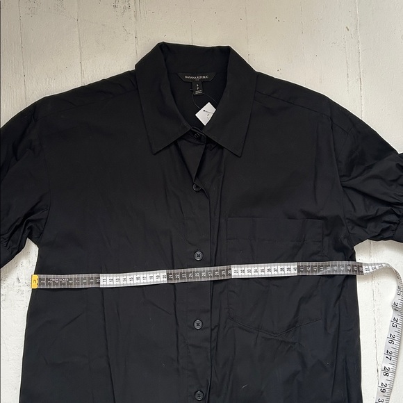 Banana Republic Black Short Sleeve Button Up Shirt Dress - Picture 9 of 11